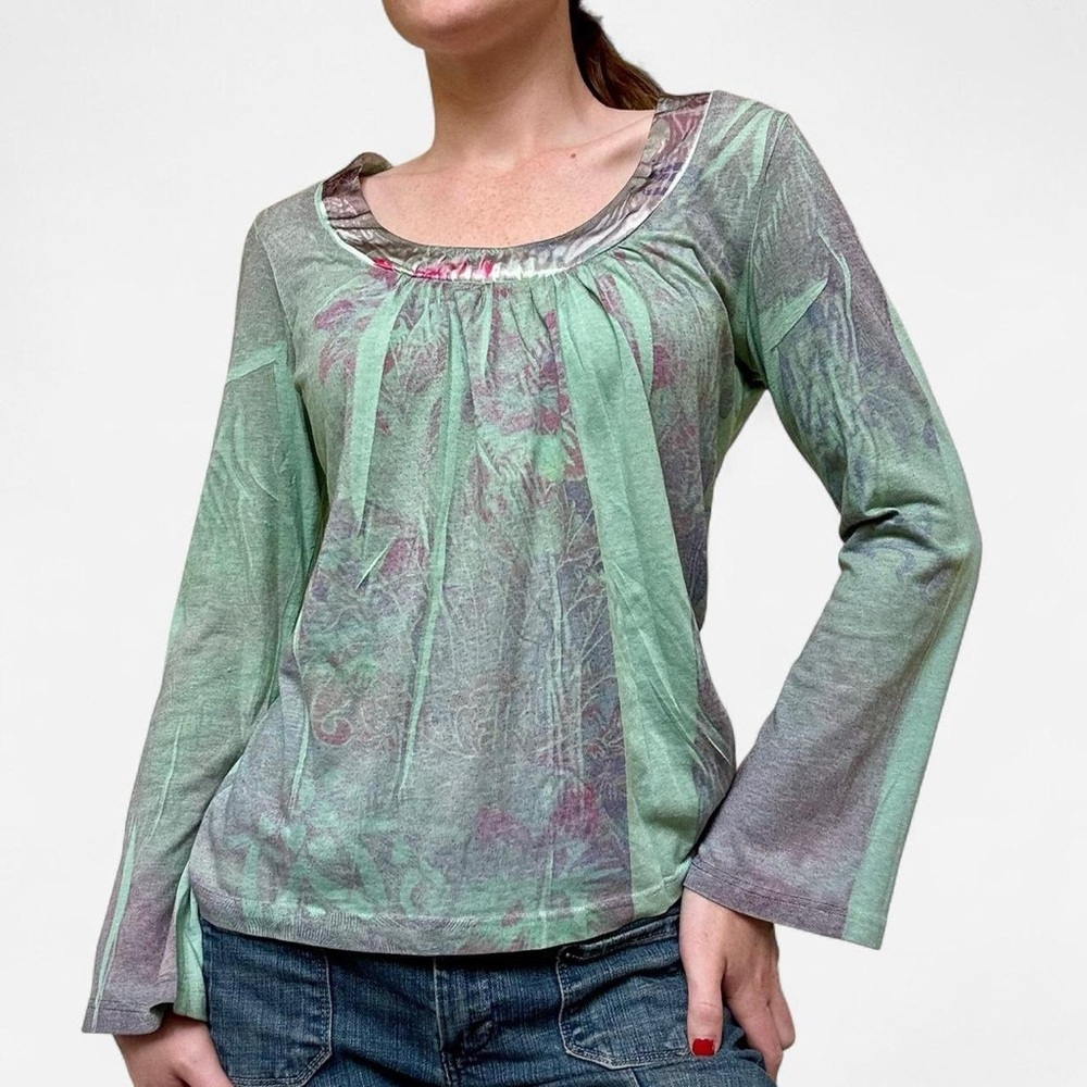 Susan Lawrence Y2K fairy green and purple long sleeve top